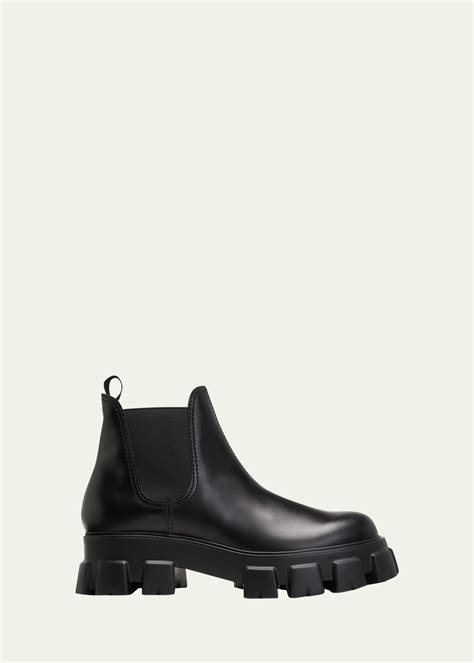 prada chelsea boots mens suede|monolith brushed leather chelsea boots.